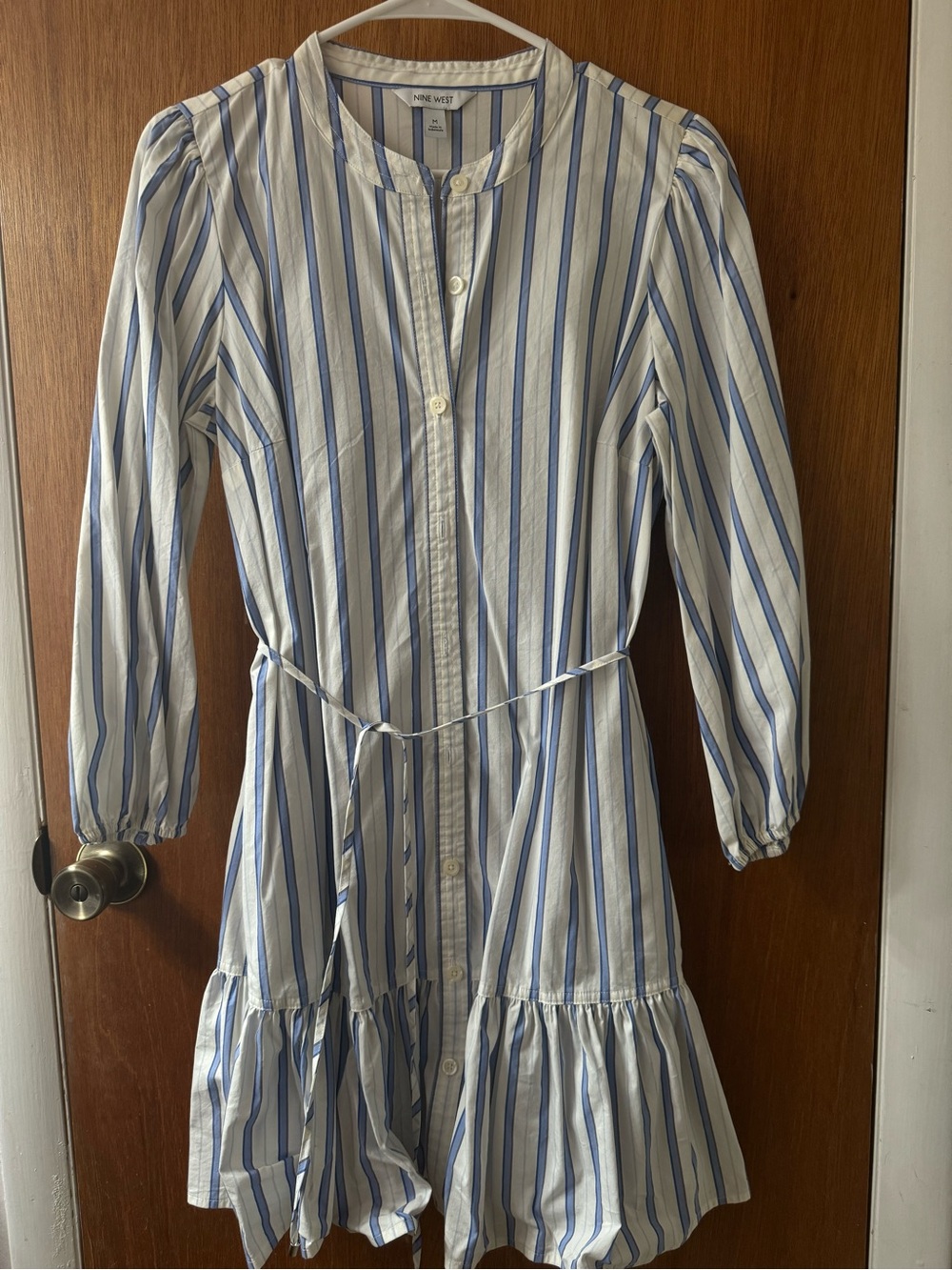Nine West Blue and White Striped Dress